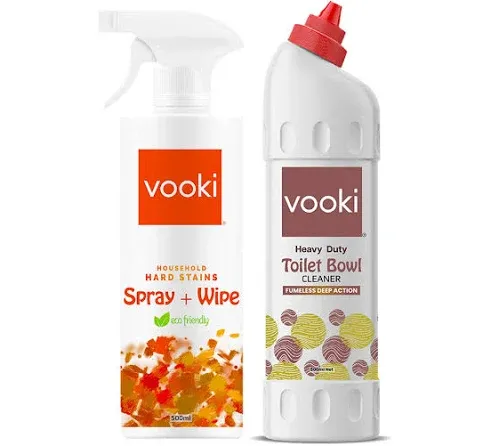 Vooki Bathroom Spray & Toilet Bowl Cleaner Combo